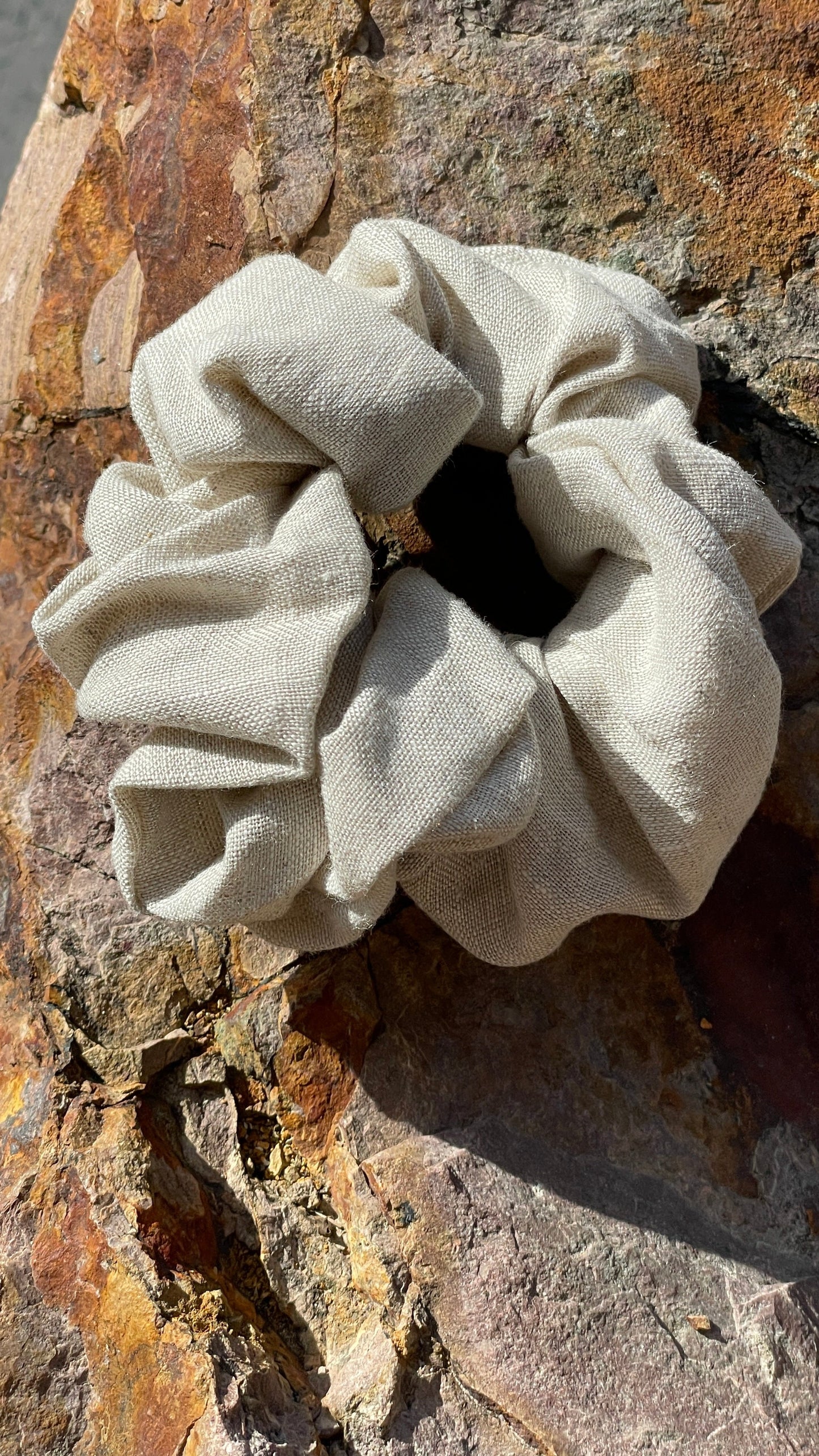 Oat Linen Scrunchie