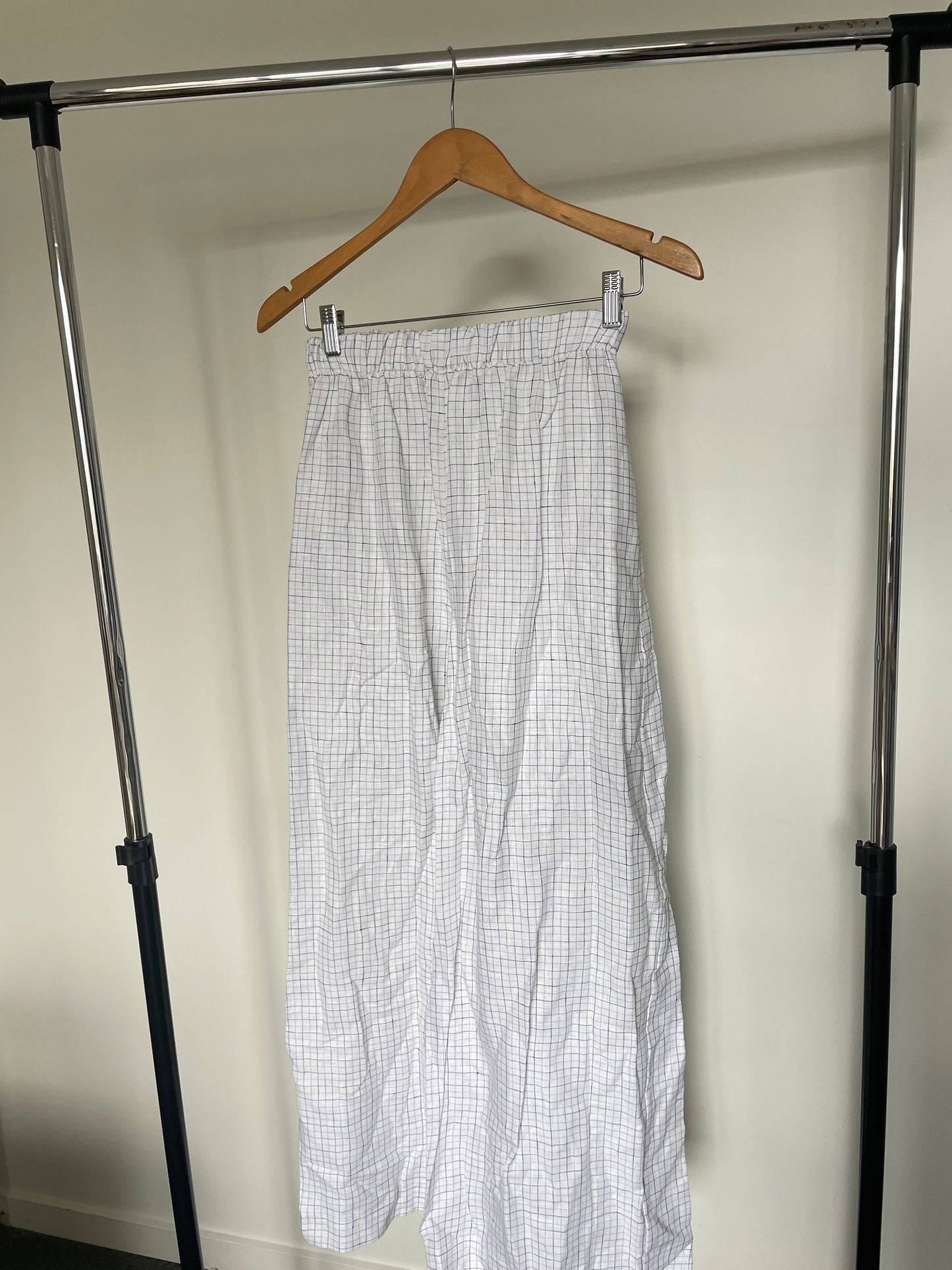 Harper Pants in White Gingham