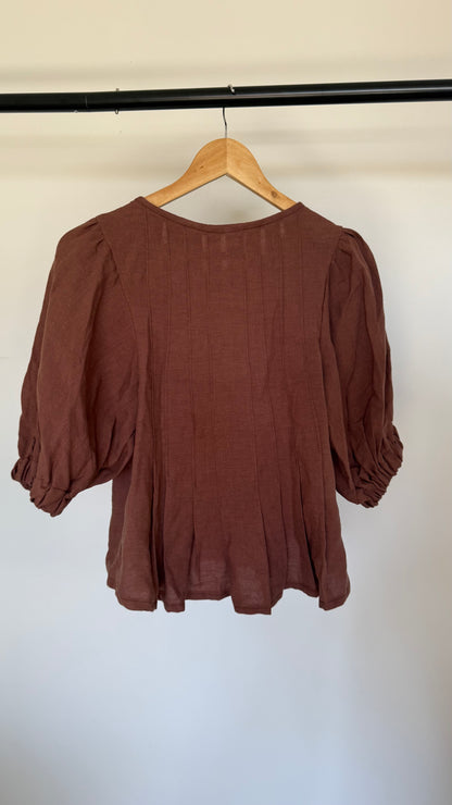 SAMPLE Palma Blouse in Chocolate (M)