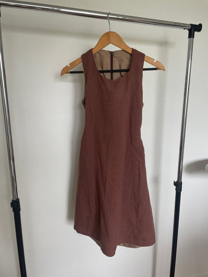 SAMPLE Margot Mini Dress in Chocolate