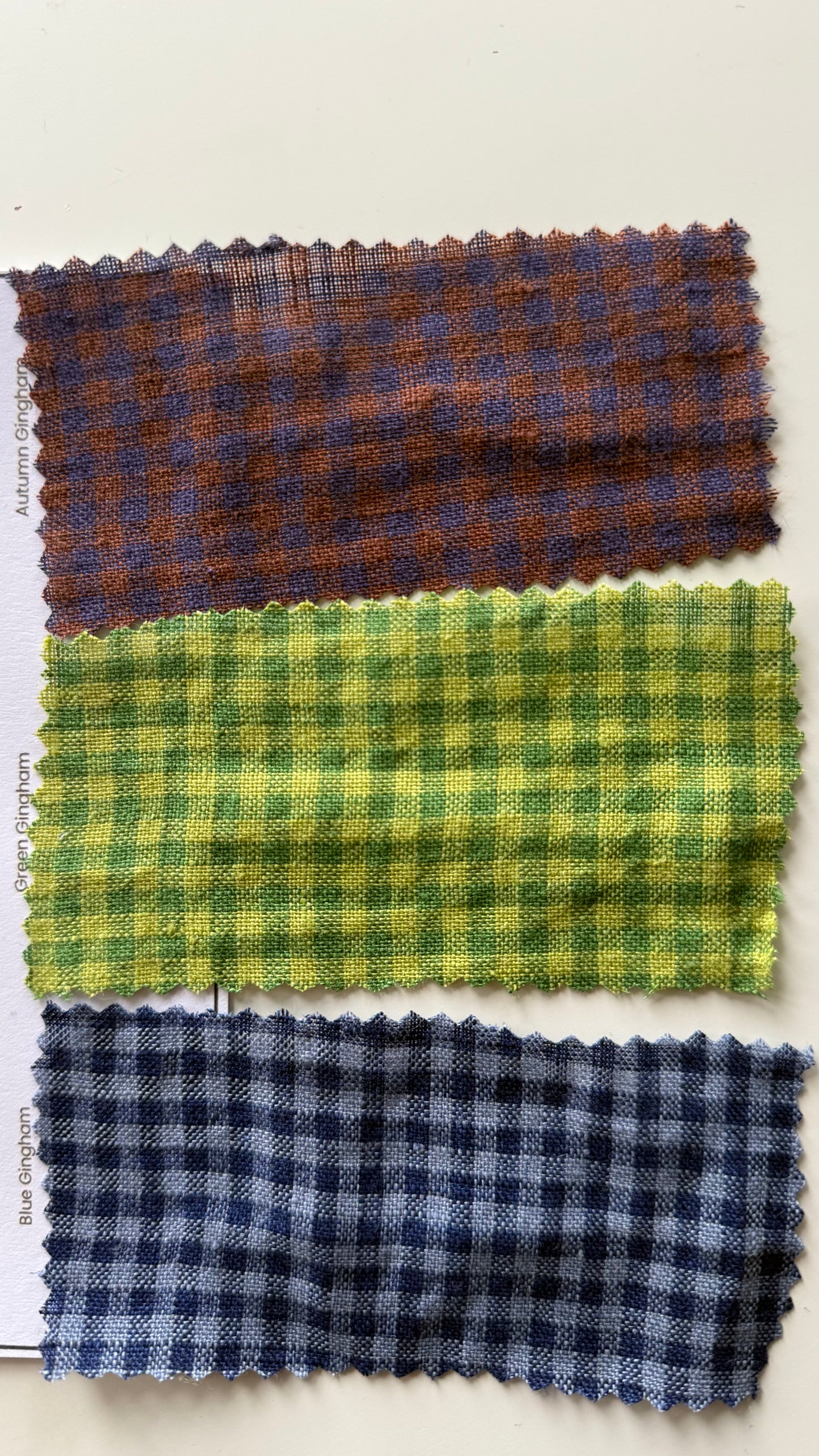 Gingham Fabric Sample Card (Order by 4th of June. Aus&NZ Only)