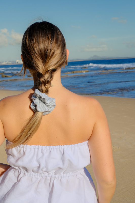 Mint Stripe Scrunchie