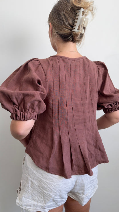 SAMPLE Palma Blouse in Chocolate (M)