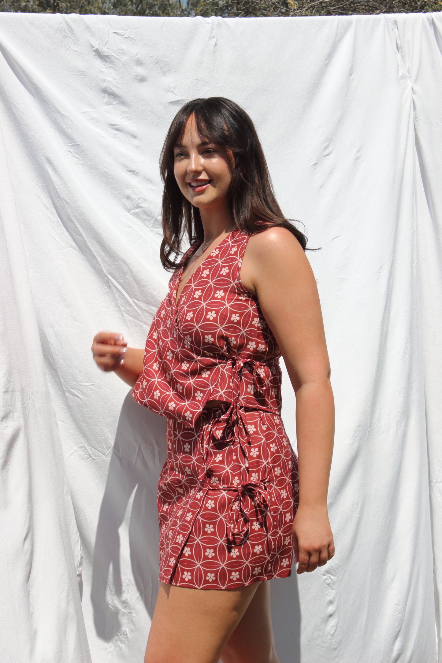 Charlie Mini Wrap Skirt in Sakura