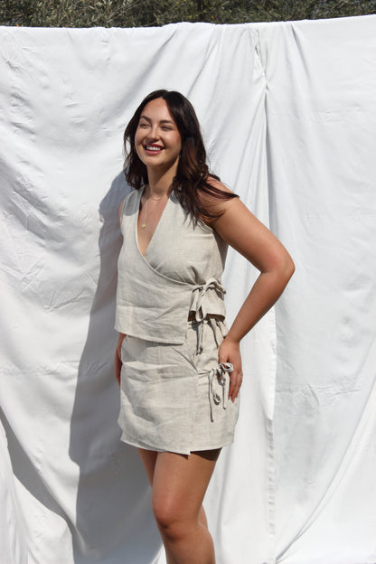 Chelsea Wrap Top in Oat