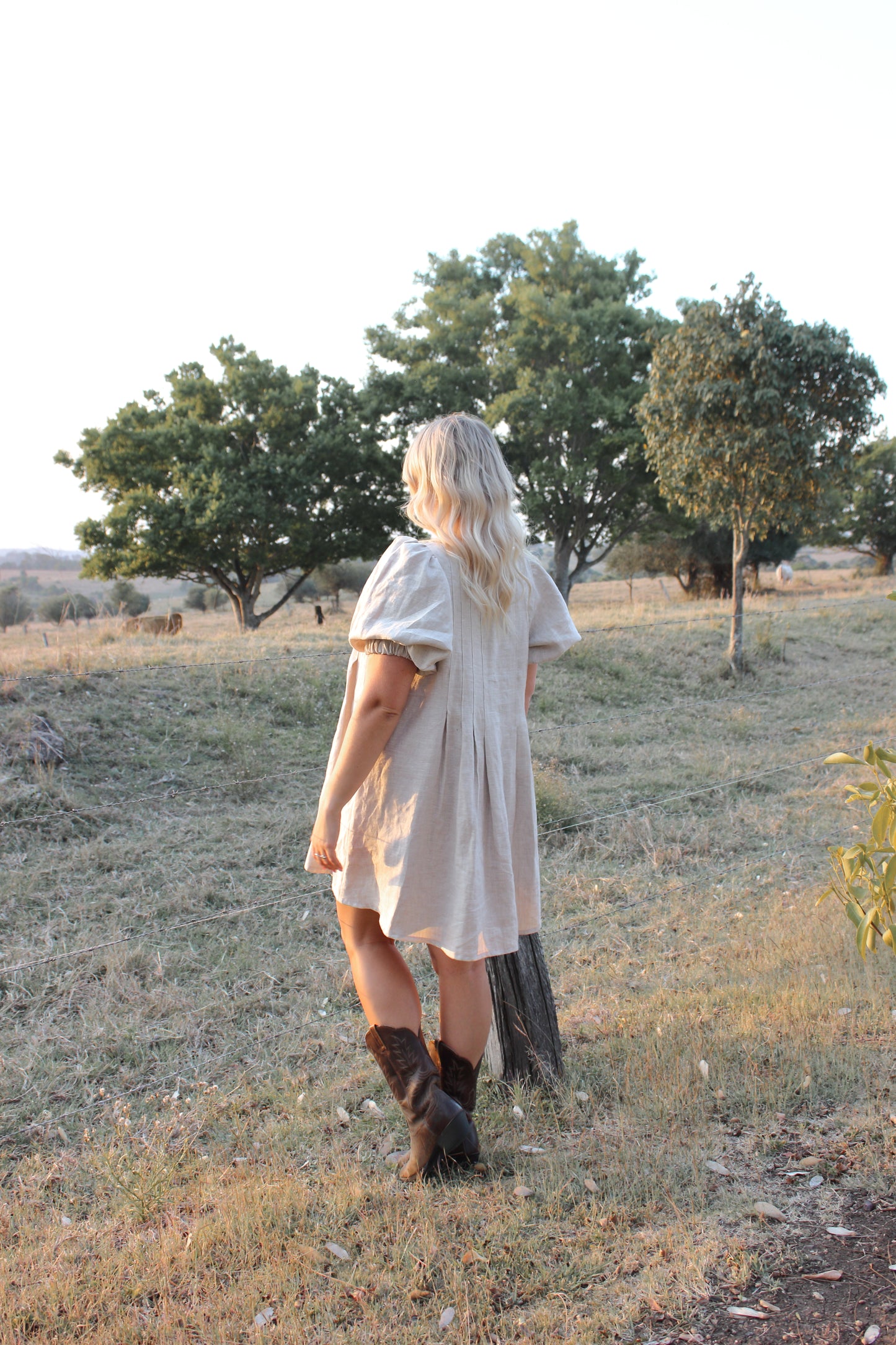 Palma Mini Dress in Oat