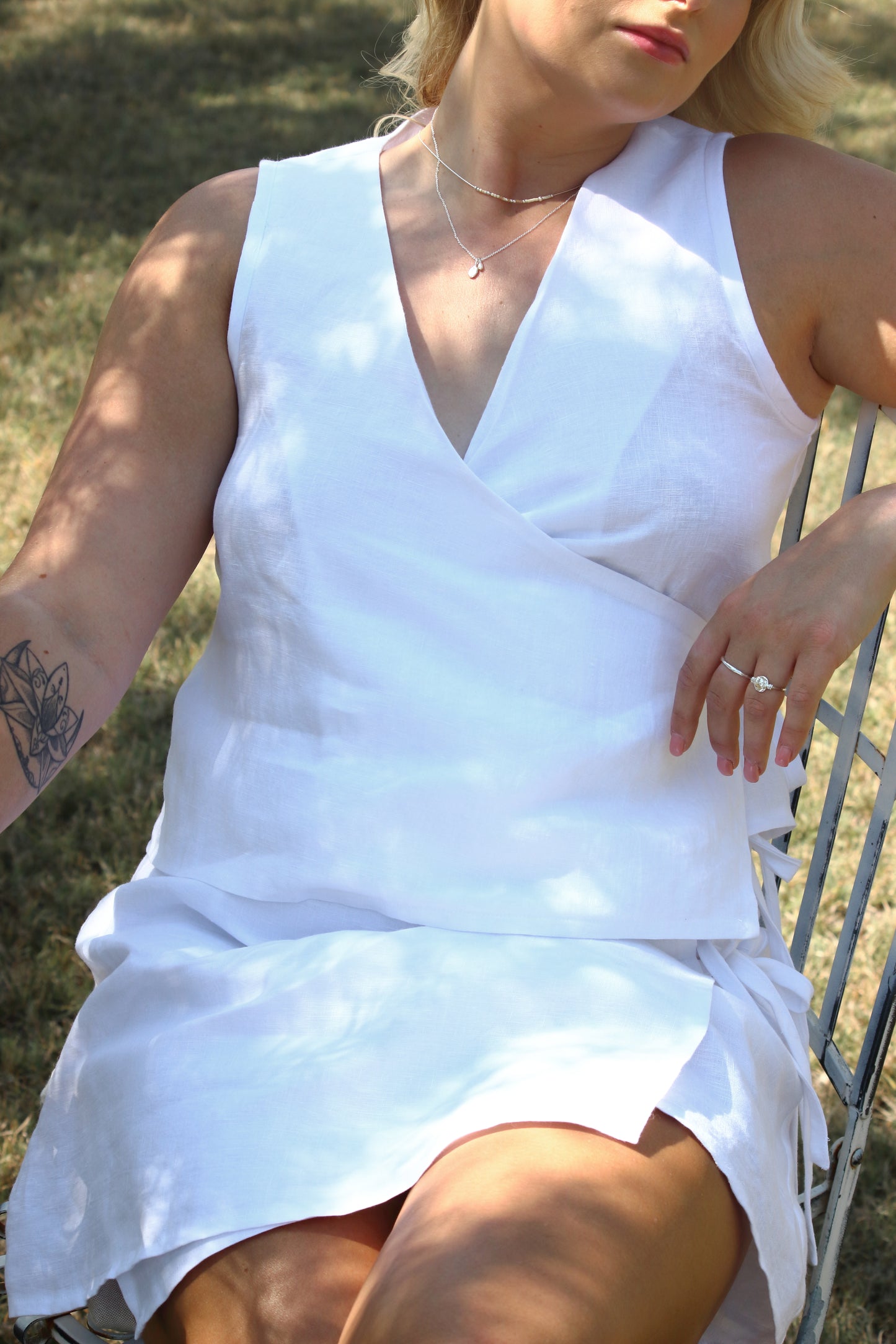 Charlie Mini Wrap Skirt in White