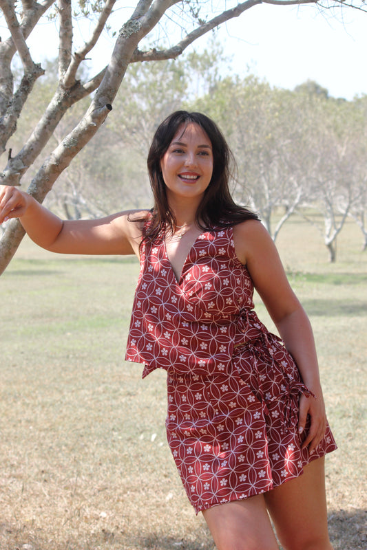 Charlie Mini Wrap Skirt in Sakura