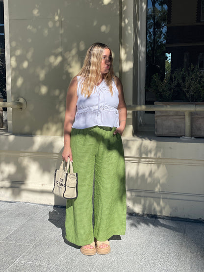 Harper Pants in Green Gingham