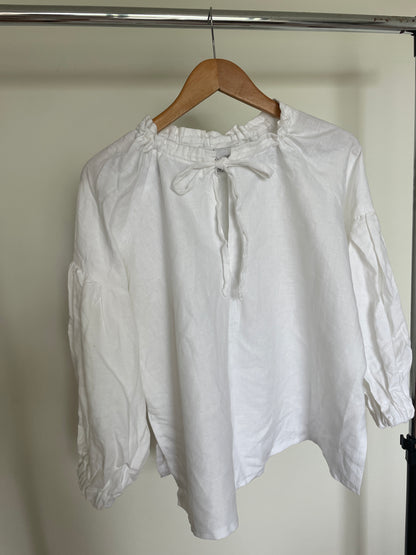 SAMPLE Evelyn Blouse in White