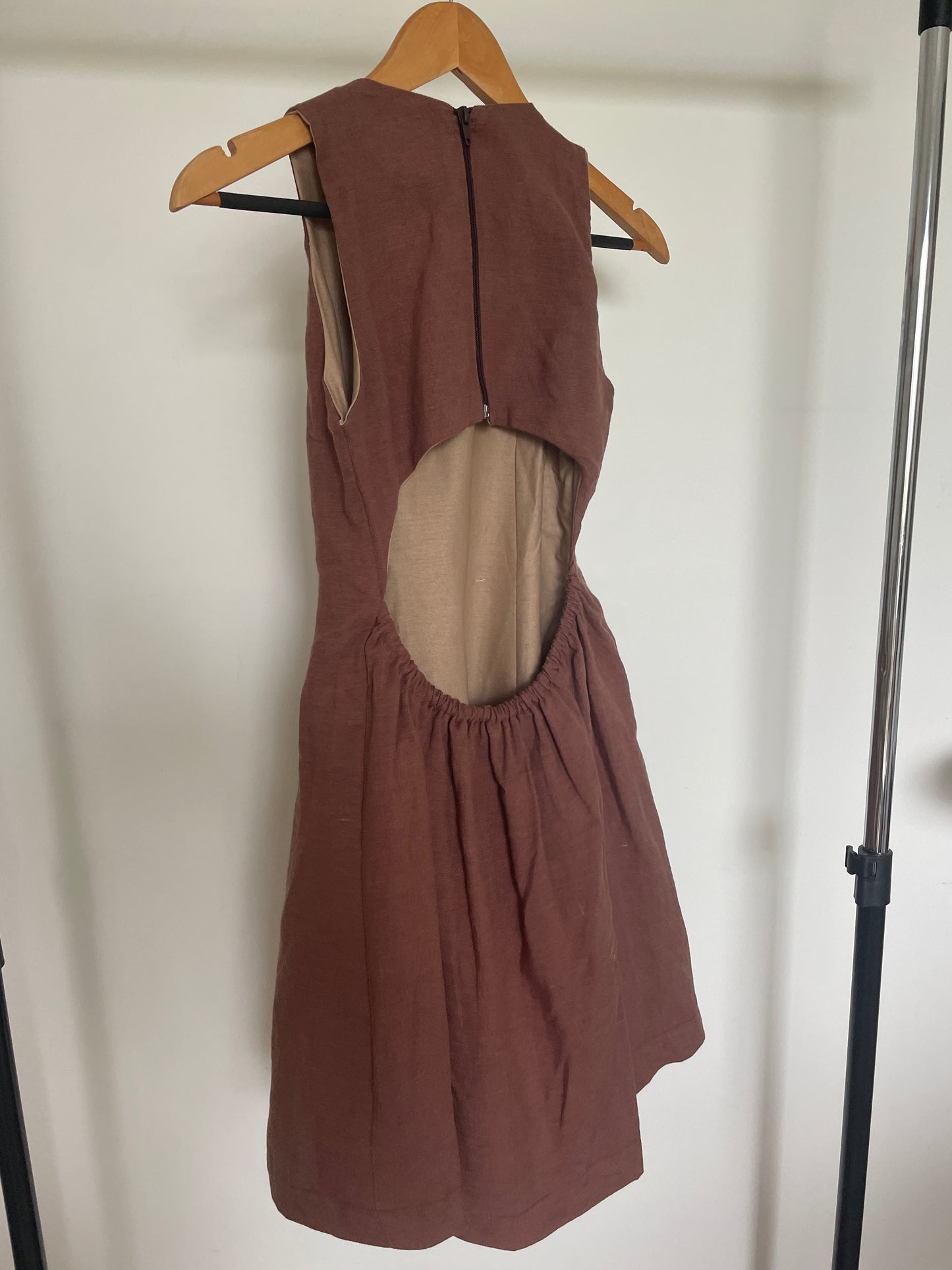 SAMPLE Margot Mini Dress in Chocolate