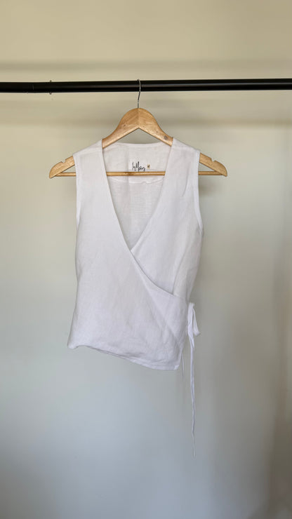SAMPLE Chelsea Wrap Top in White (XL)