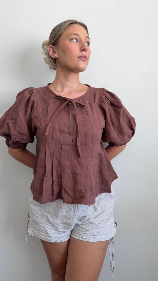 SAMPLE Palma Blouse in Chocolate (M)