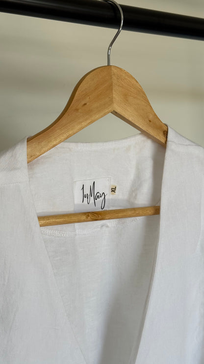 SAMPLE Chelsea Wrap Top in White (XL)