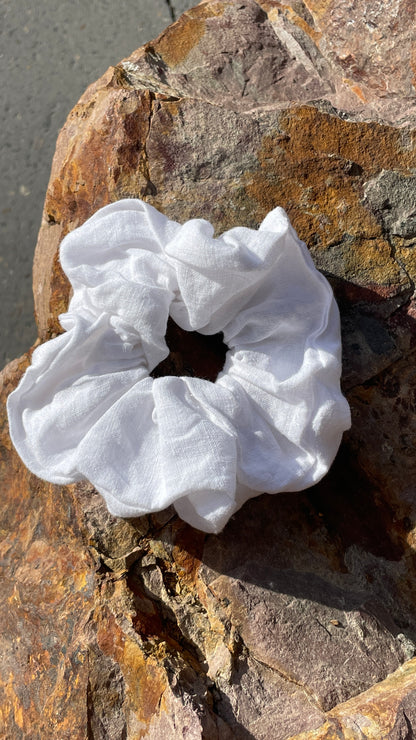 White Linen Scrunchie