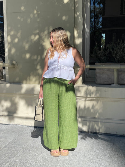 Harper Pants in Green Gingham