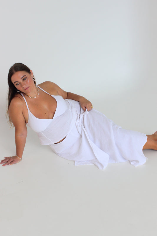 Charlie Wrap Skirt in White