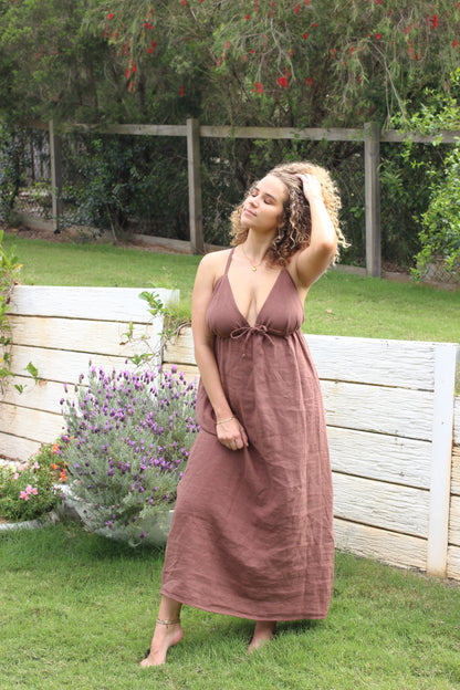 April Maxi Dress in Chocolate