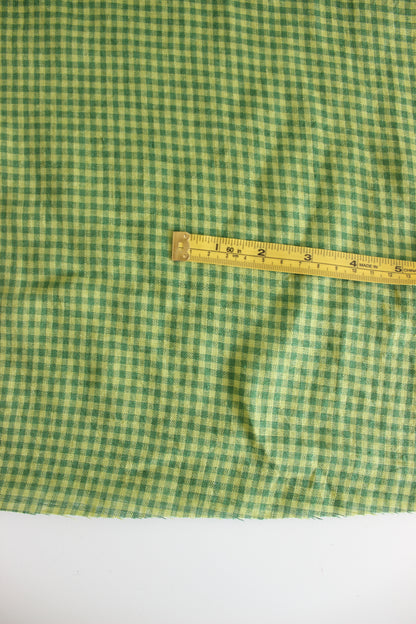 Green Gingham Check 100% Linen Fabric $38 p/m PREORDER