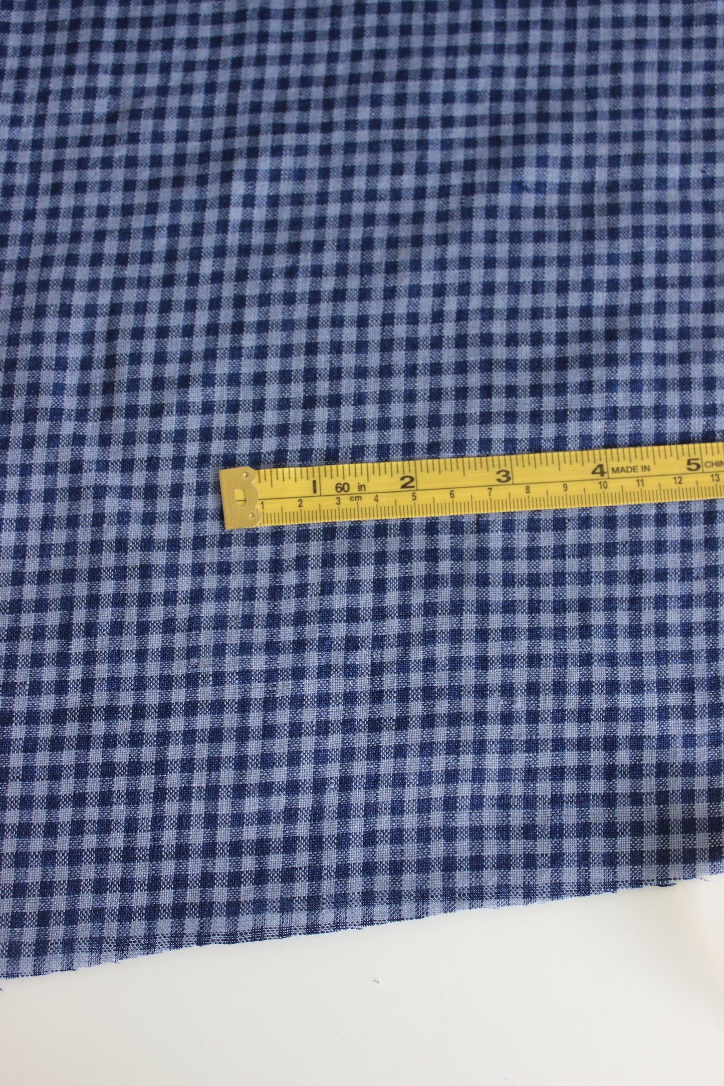 Blue Gingham Check 100% Linen Fabric $38 p/m PREORDER