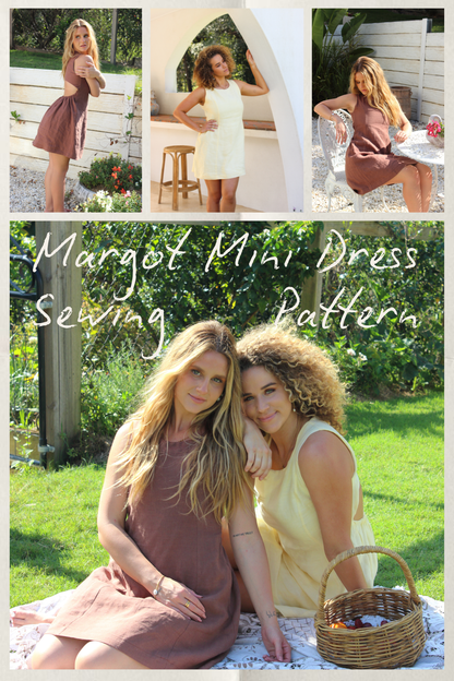 Margot Maxi Dress + Mini Dress Sewing Pattern (PDF)