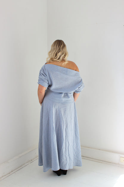Alice Top in Baby Blue Check