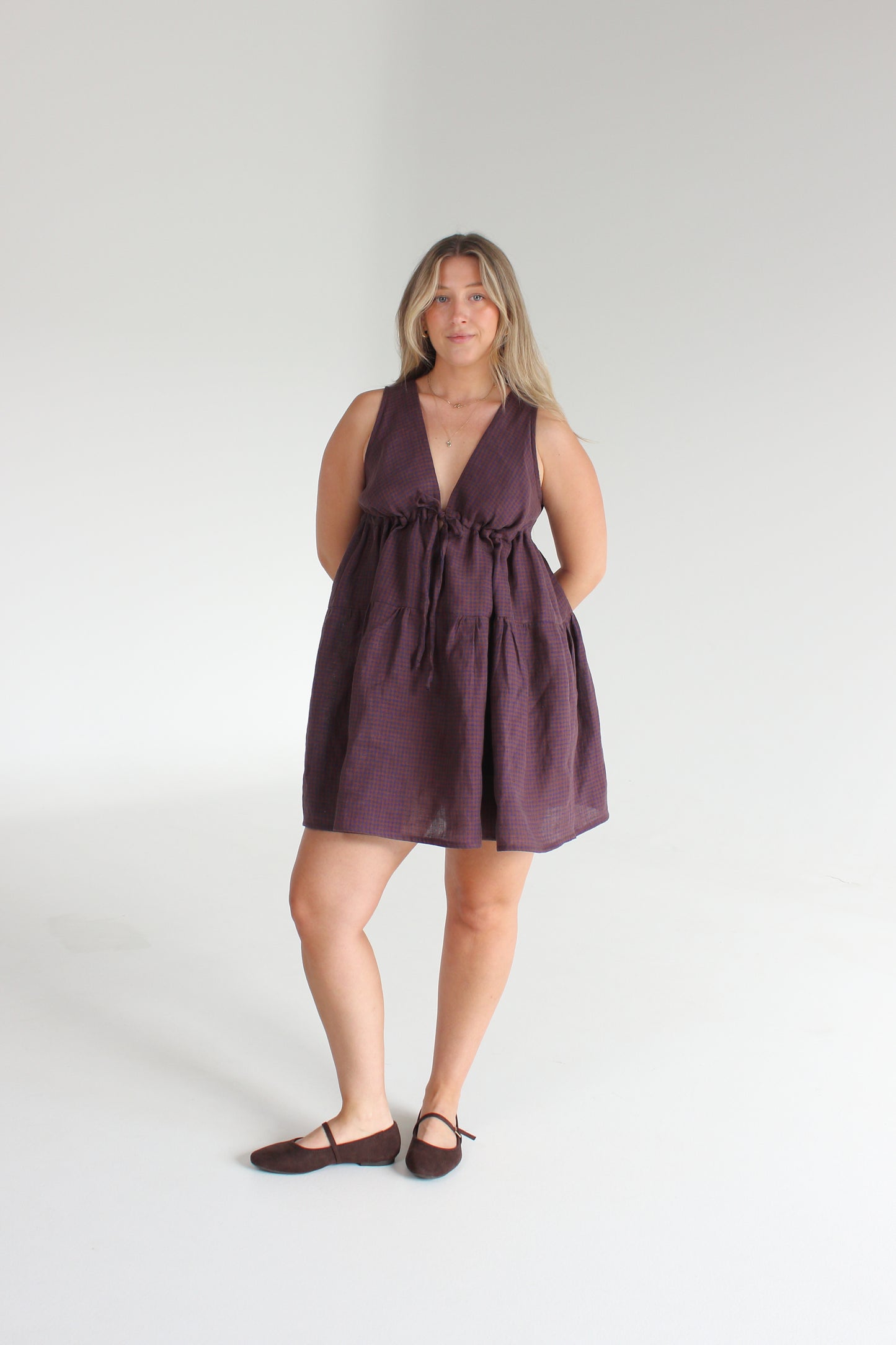 Daria Dress in Autumn Gingham