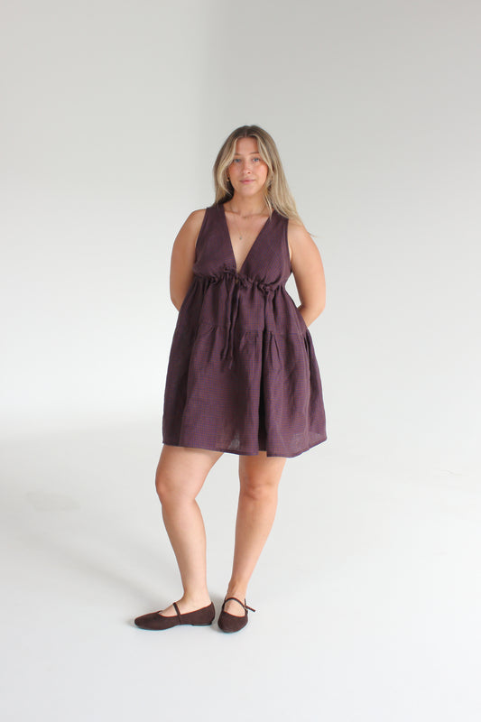 Daria Dress in Autumn Gingham