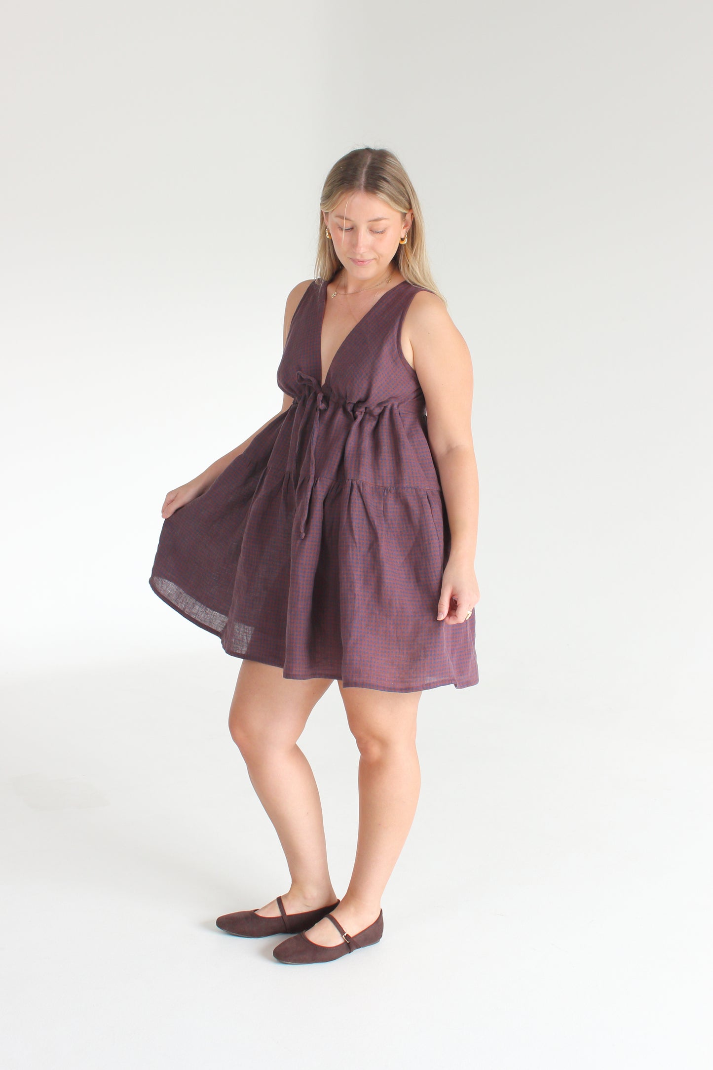 Daria Dress in Autumn Gingham