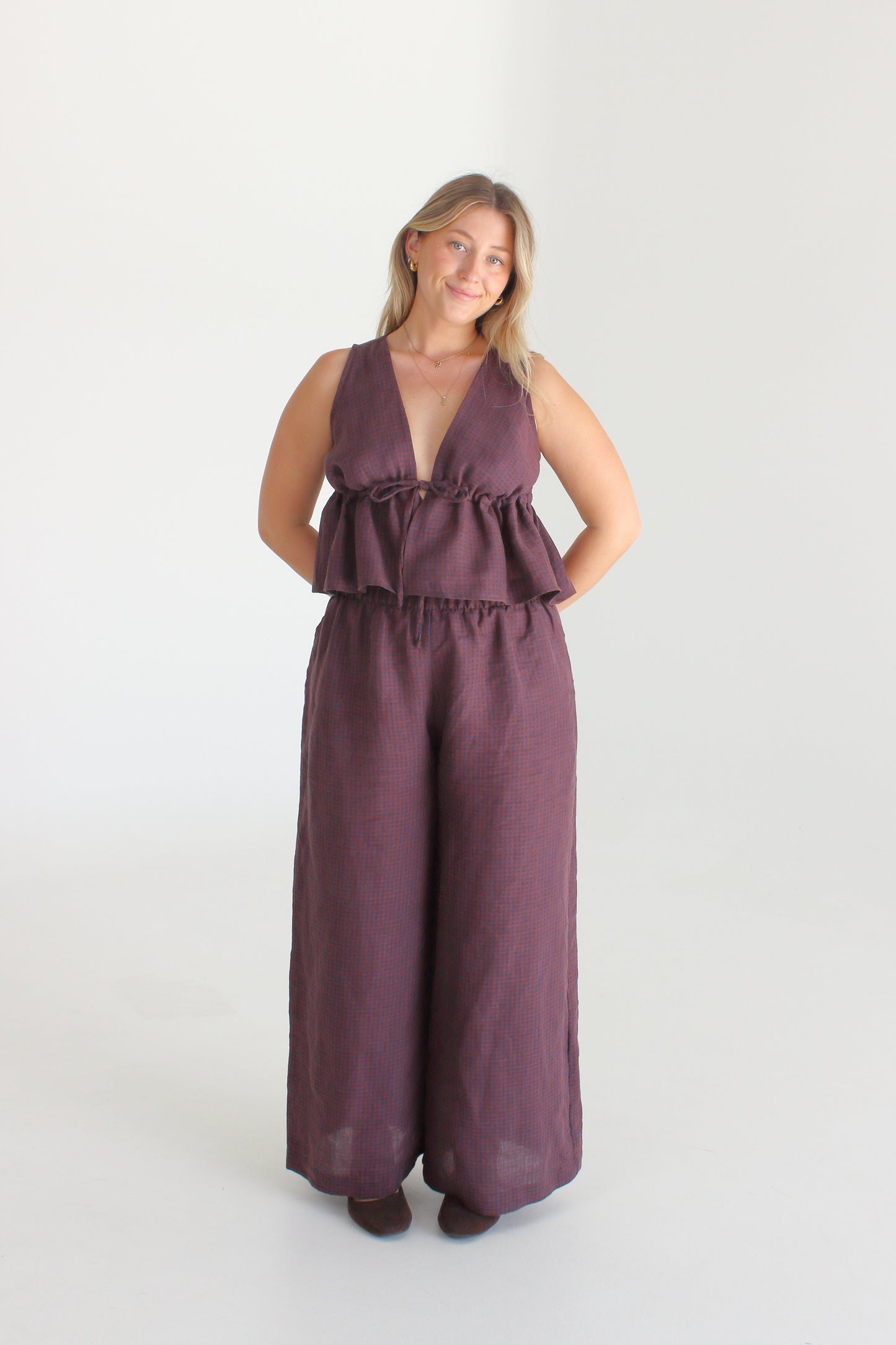 Harper Pants in Autumn Gingham