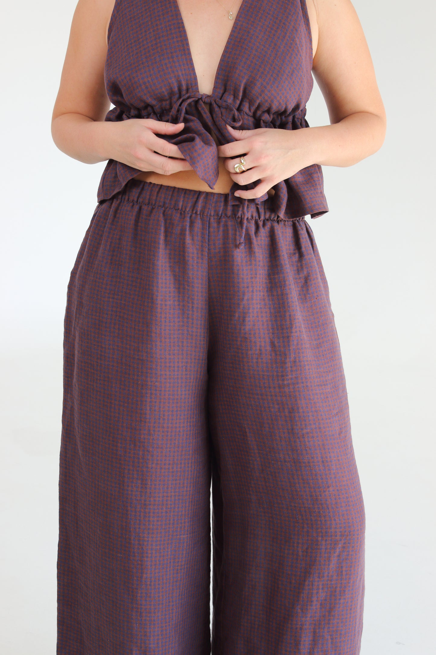 Daria Top in Autumn Gingham