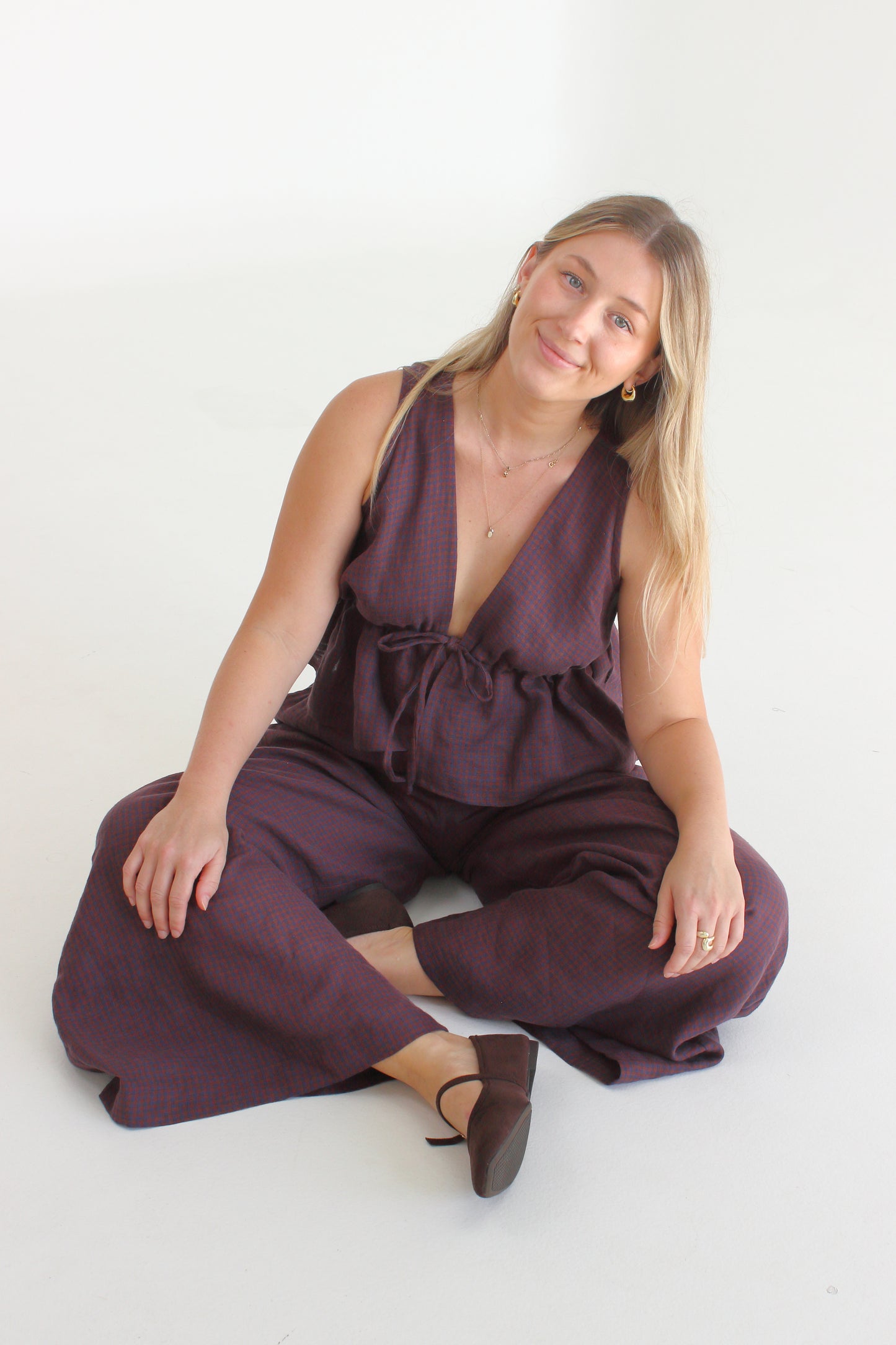 Harper Pants in Autumn Gingham
