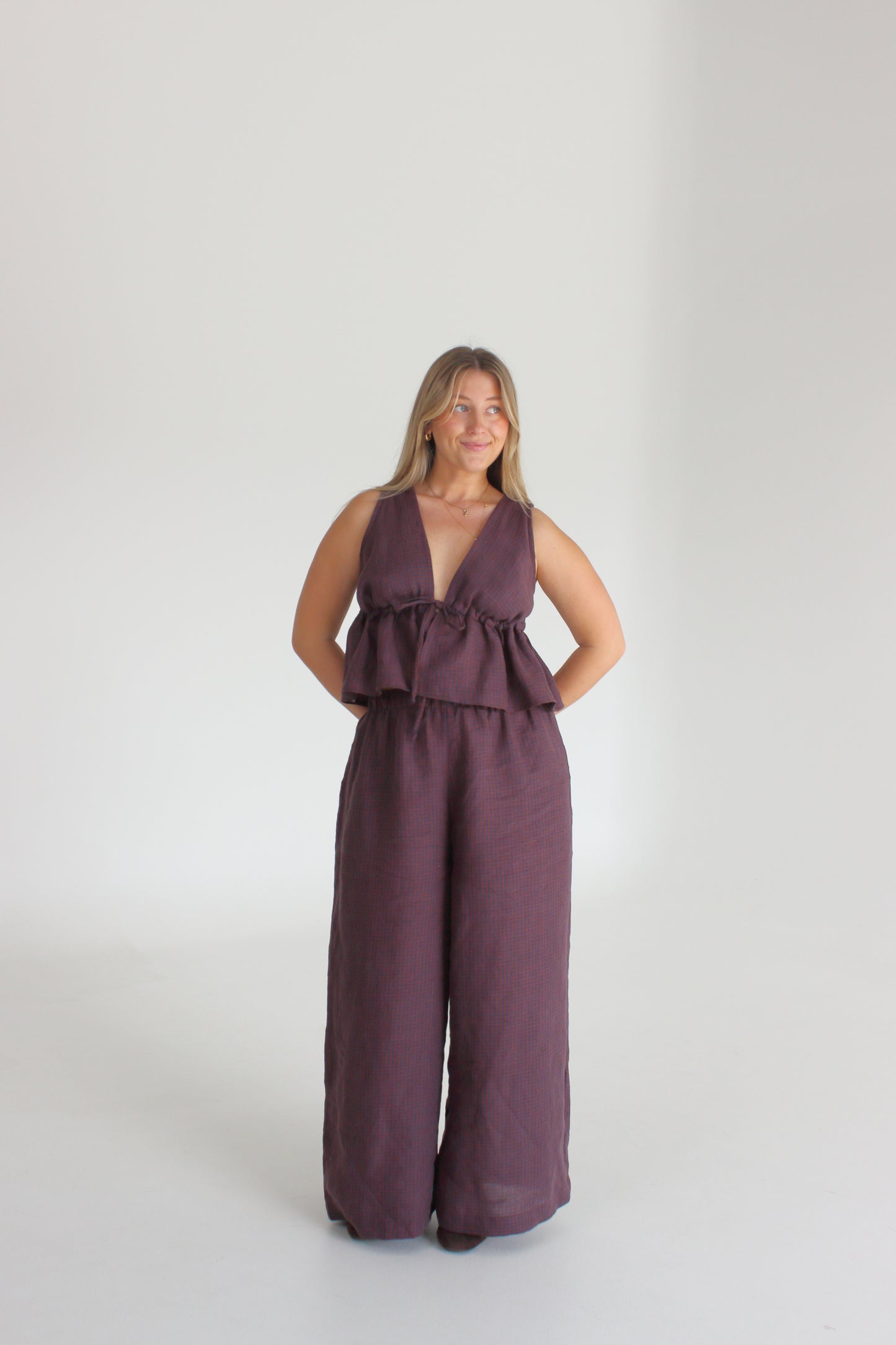 Harper Pants in Autumn Gingham