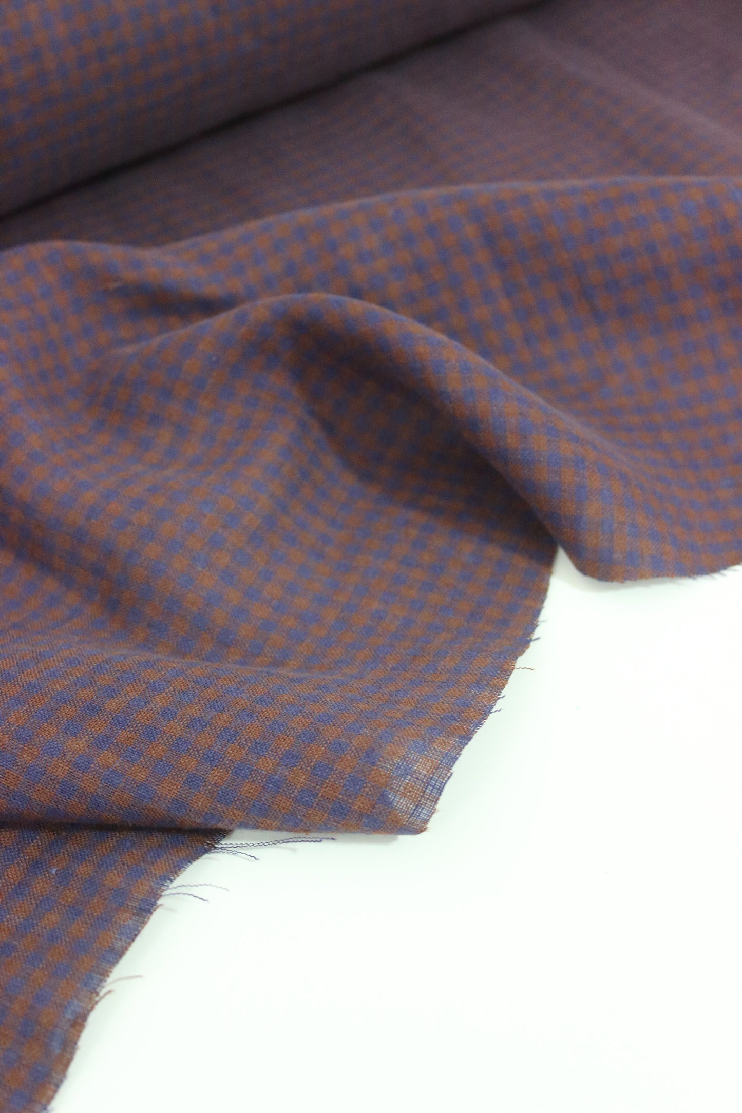 Autumn Gingham Check 100% Linen Fabric $38 p/m