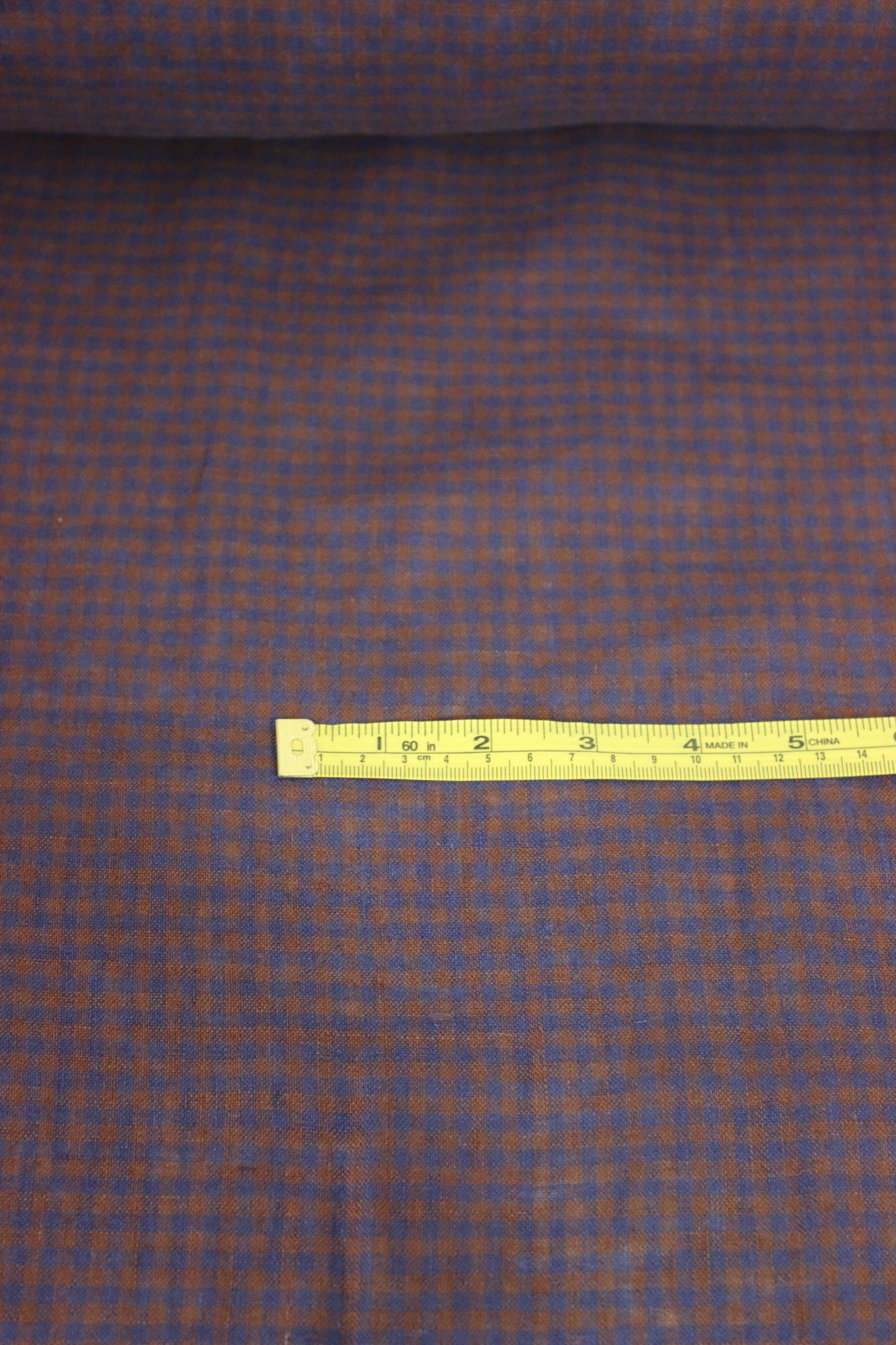 Autumn Gingham Check 100% Linen Fabric $38 p/m