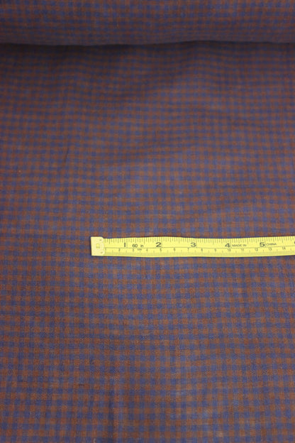 Autumn Gingham Check 100% Linen Fabric $38 p/m