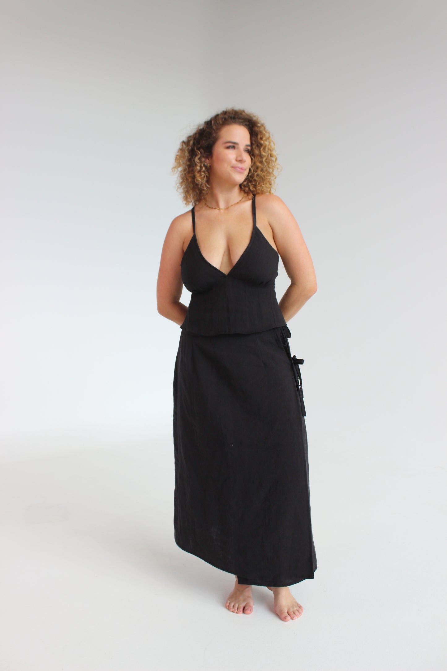 Charlie Wrap Skirt in Black