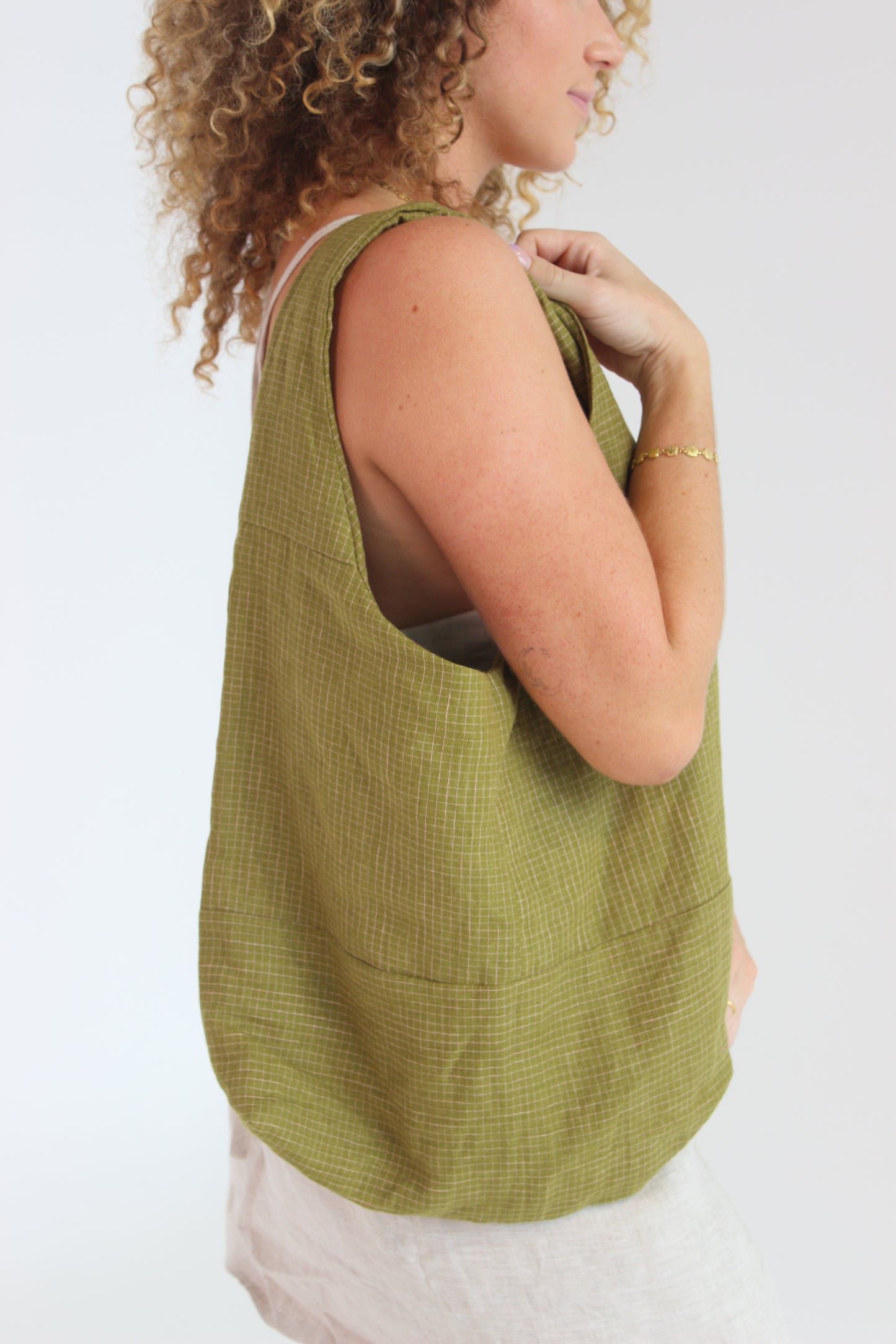 Patchwork Tote Bag in Pesto