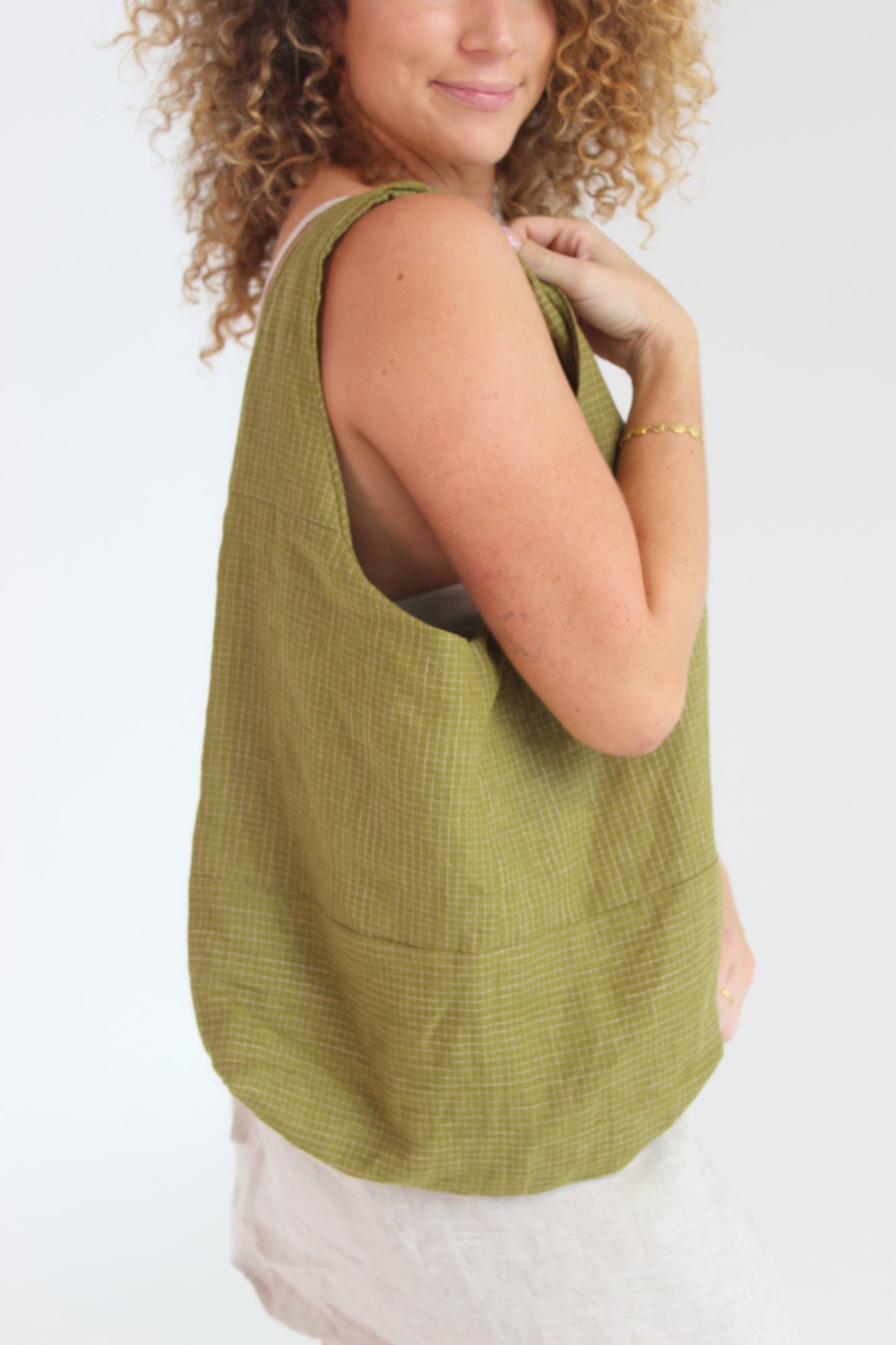 Patchwork Tote Bag in Pesto