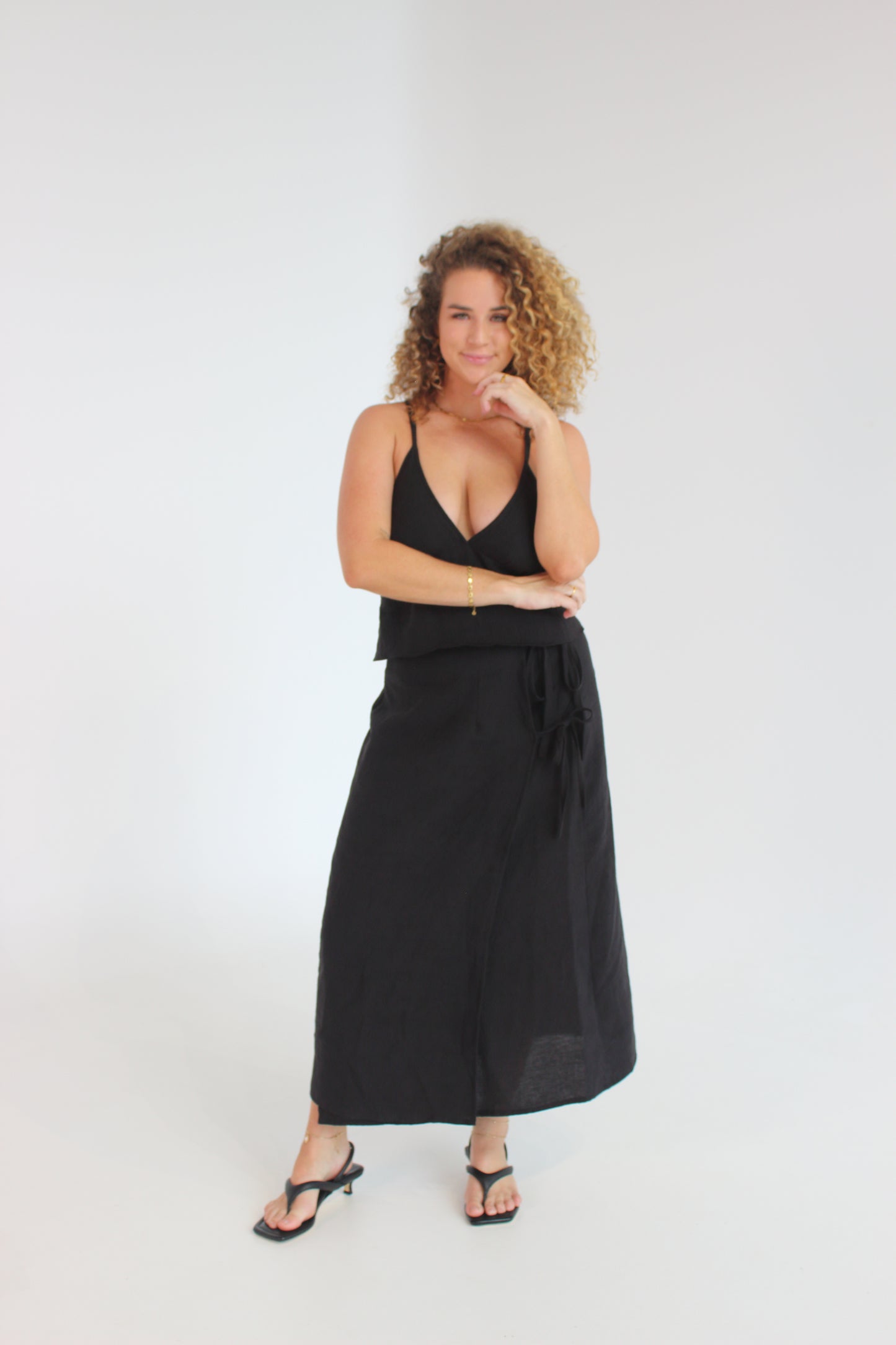 Charlie Wrap Skirt in Black