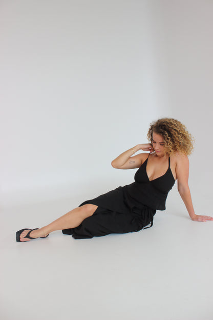 Charlie Wrap Skirt in Black