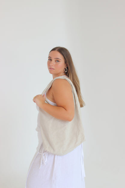 Patchwork Tote Bag in Oat