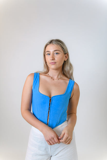 Amari Bustier in Cobalt